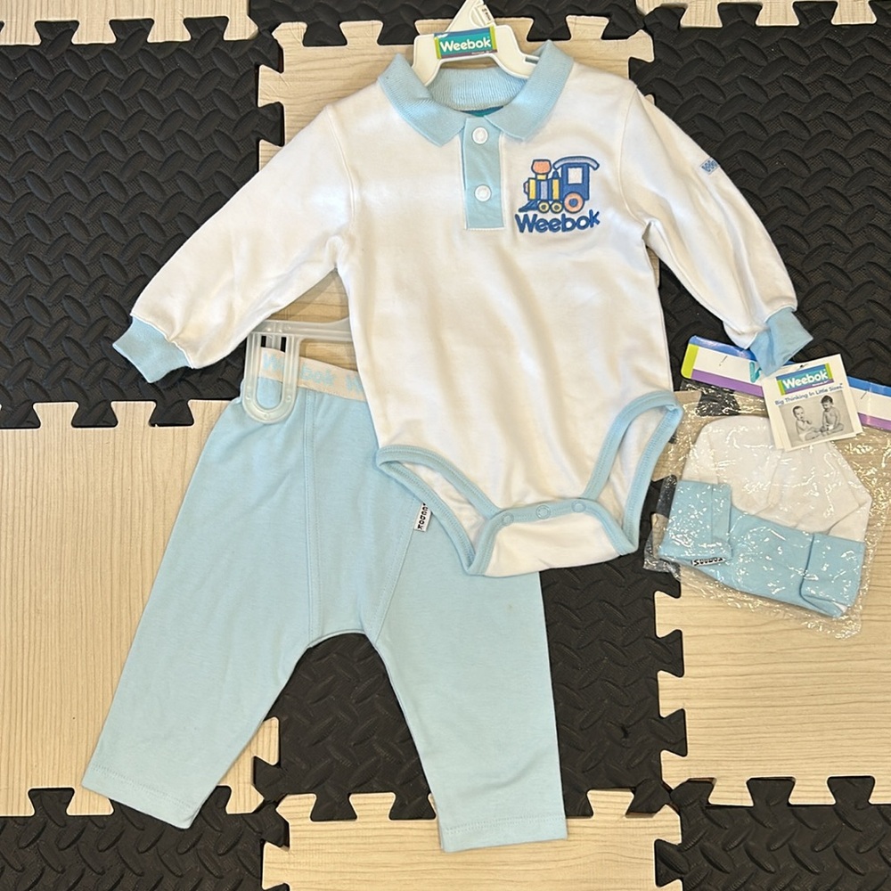 NWT 1997 Vintage Weebok Basics by Reebok Infant Onesie Cotton 6-9 months NWT